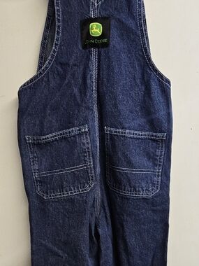 John Deere Green and Yellow Logo Denim Patch Overalls